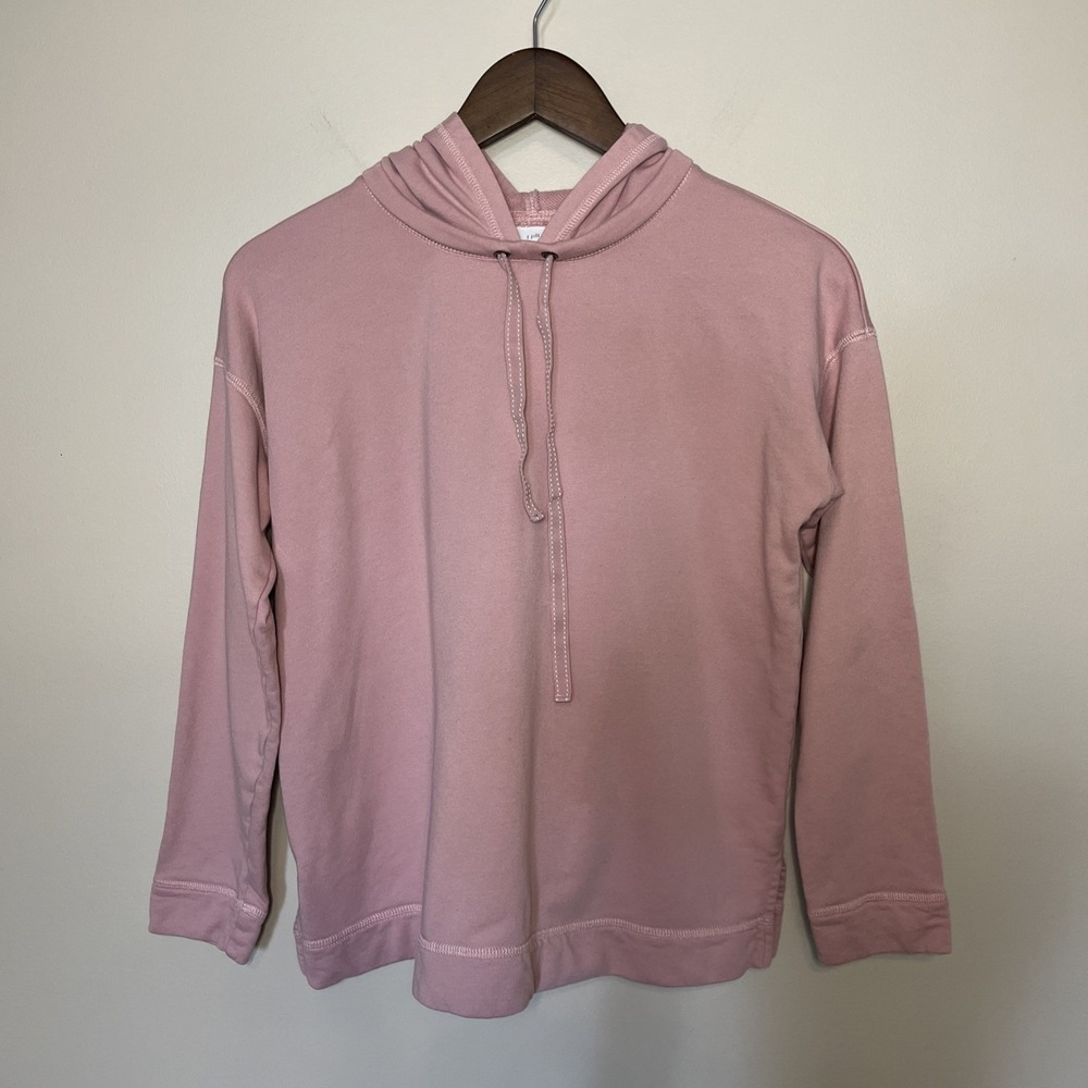 J. Jill Hooded Hoodie Sweatshirt Pink Sz XS Casual‎ Coastal Minimalist